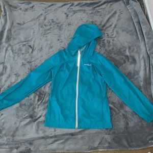 teal kids columbia rain jacket
